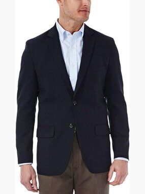 Tailored Fit Travel Stretch Blazer with Side Vents, Notched Lapel